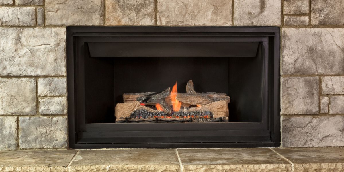 gas fireplace built in brick